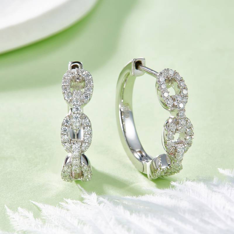 耳环S925银Moissanite厘石D级0.58ct